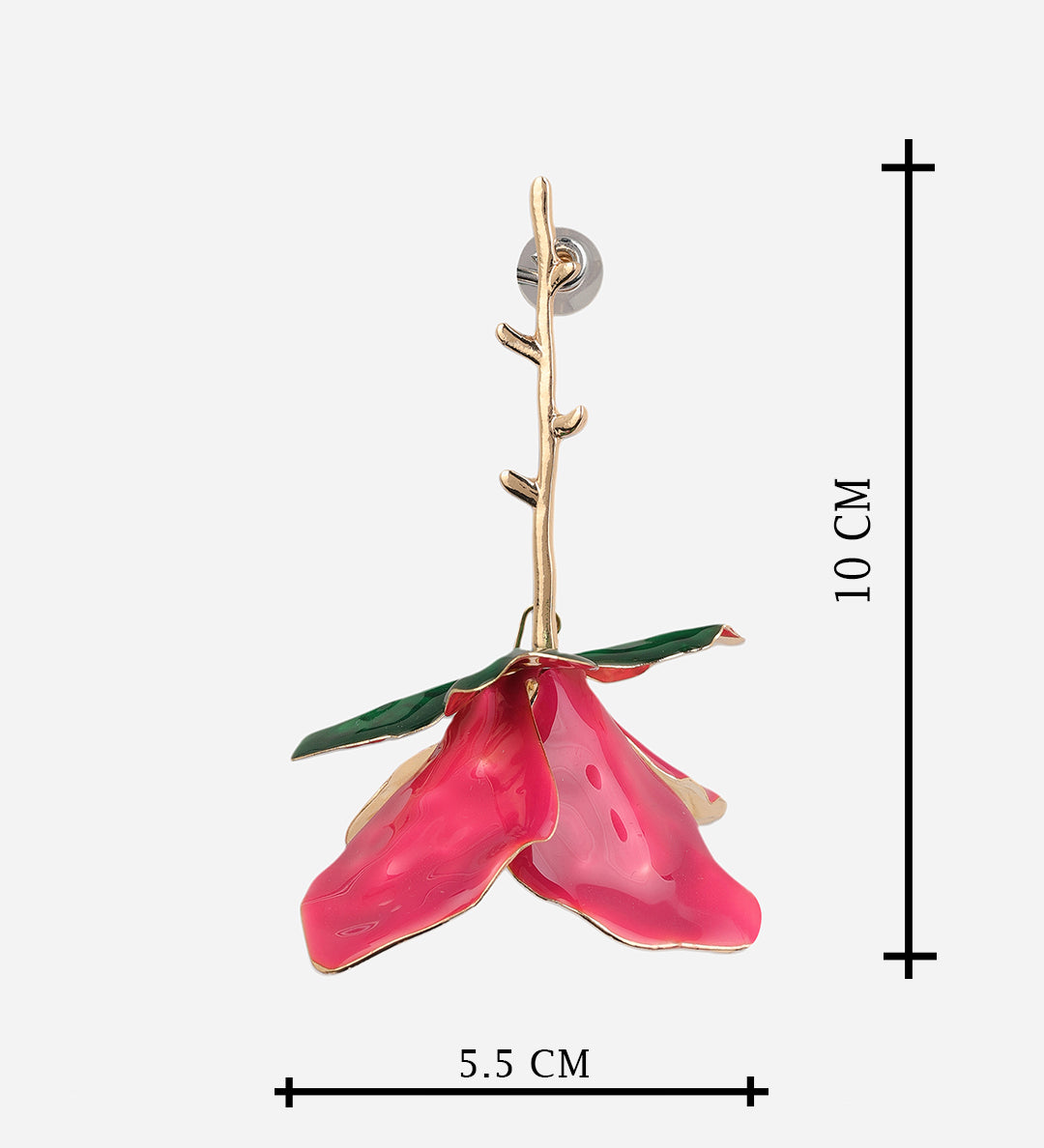 Pink And White Enamel Earrings