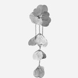 White Floral Long Enamel Dangling Earrings