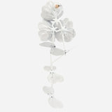 White Floral Long Enamel Dangling Earrings