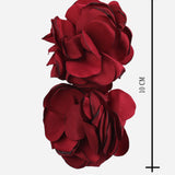 Statement Floral Fabric Red Earrings