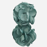 Statement Floral Fabric Teal Earrings