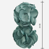 Statement Floral Fabric Teal Earrings