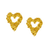 Golden Melted Heart Earrings