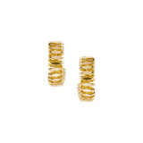 Golden Coil Half Moon Earrings