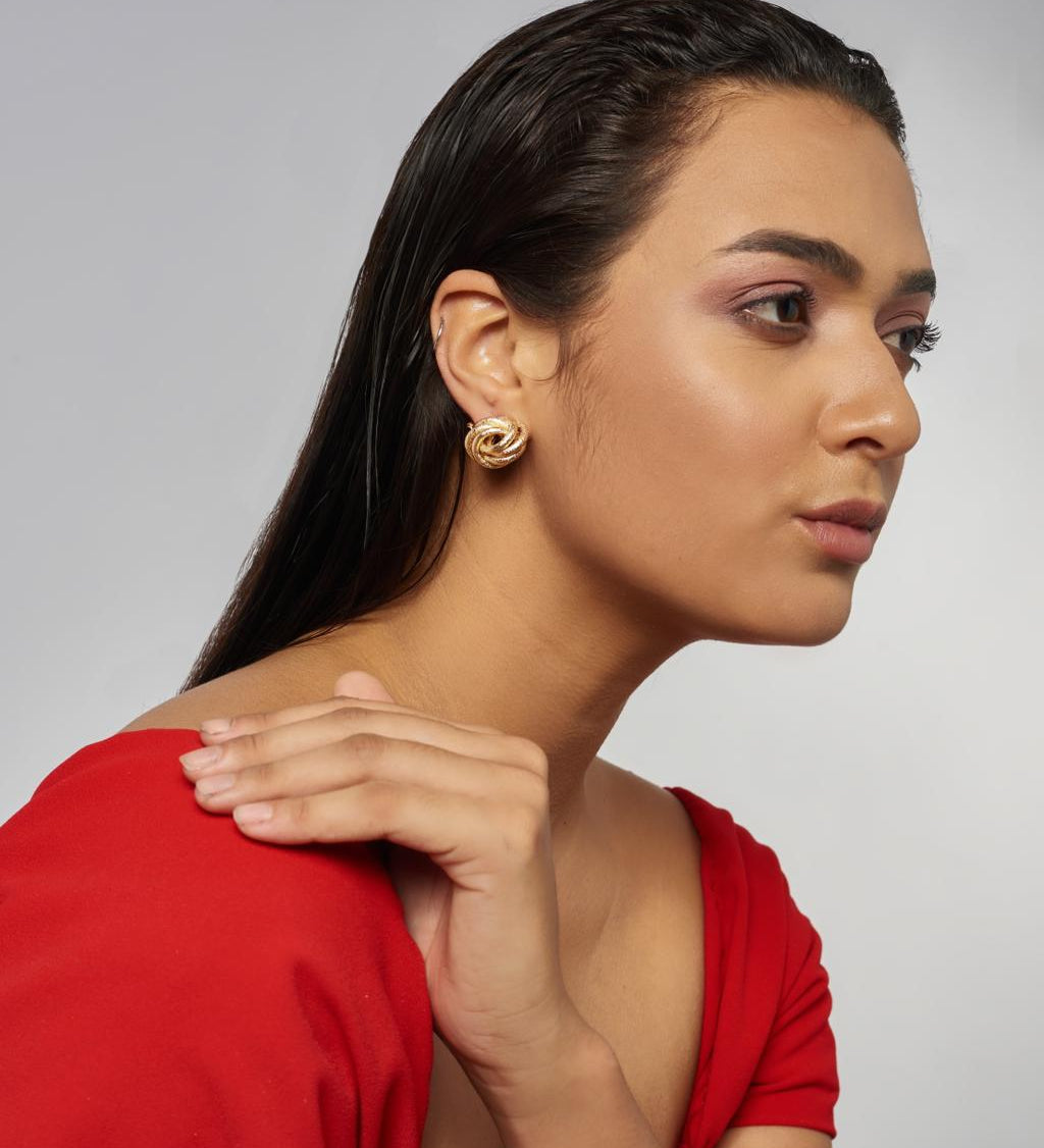 La Tree Knot Earrings - Gold