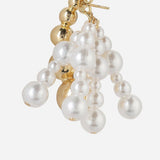 Cluster tassel pearl earrings