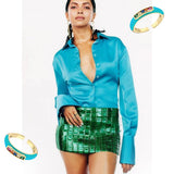 Colour Burst Enamel Thin Rings - Zevar King